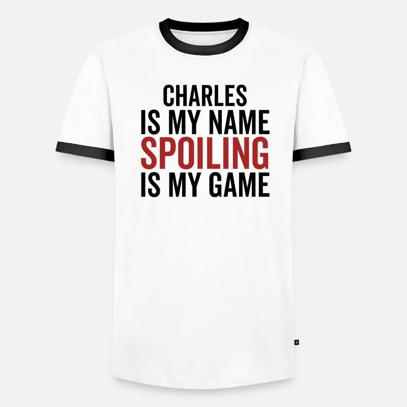 Charles est mon nom Spoiling est mon jeu T-shirt contrasté Homme