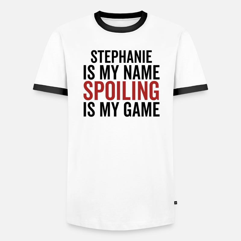 Stephanie est mon nom Spoiling est mon jeu T-shirt contrasté Homme