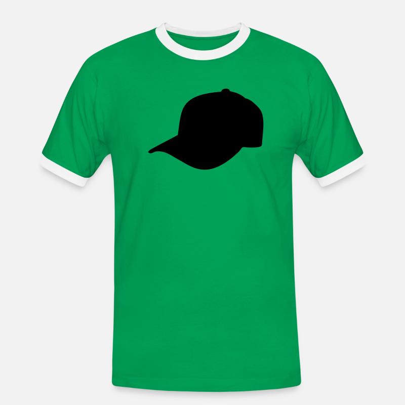 basecap schwarz links - Männer Kontrast-T-Shirt - Kelly Green/Weiß