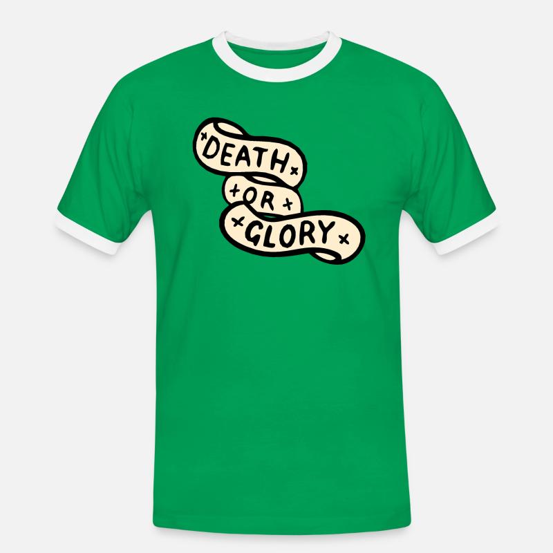 Tod oder Ruhm Banner Zitat - Männer Kontrast-T-Shirt - Kelly Green/Weiß