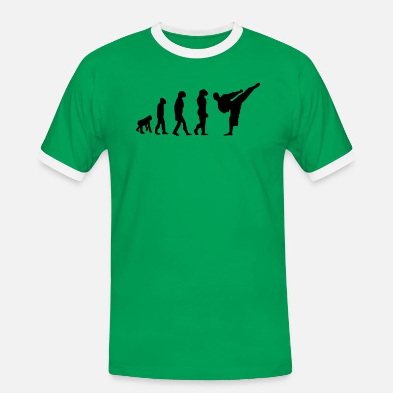 karate evolution - Men's Ringer Shirt - kelly green/white