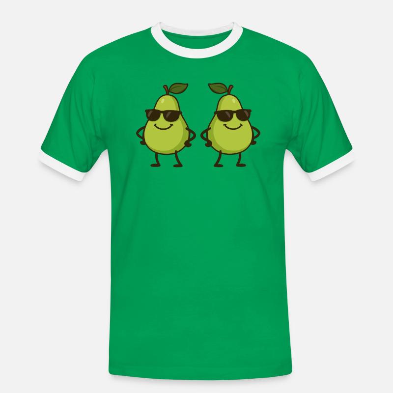 Pear Comic Cool 2 - Men's Ringer Shirt - kelly green/white