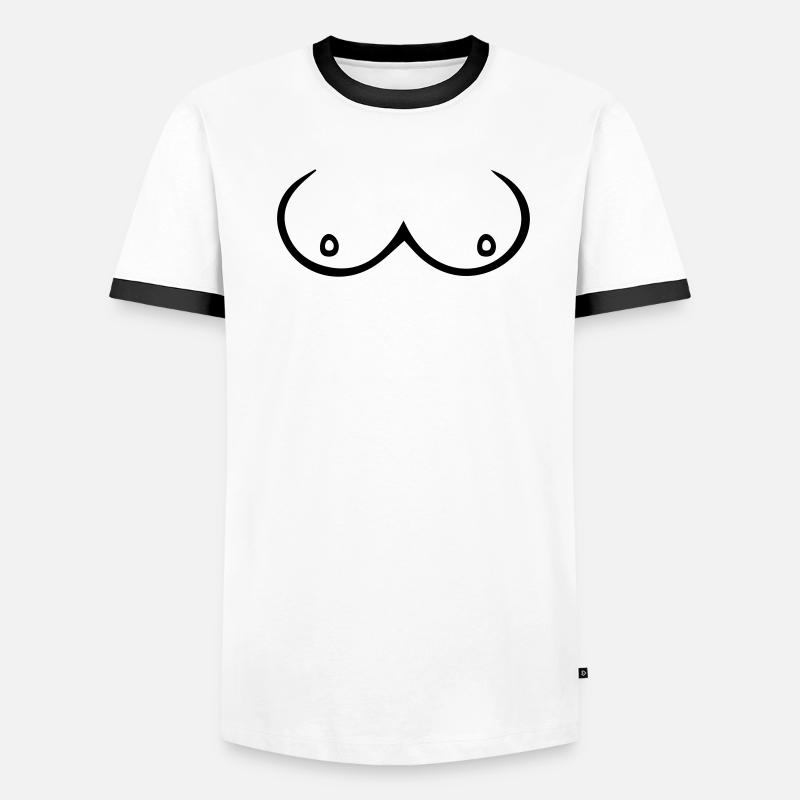 boobs Männer Kontrast-T-Shirt