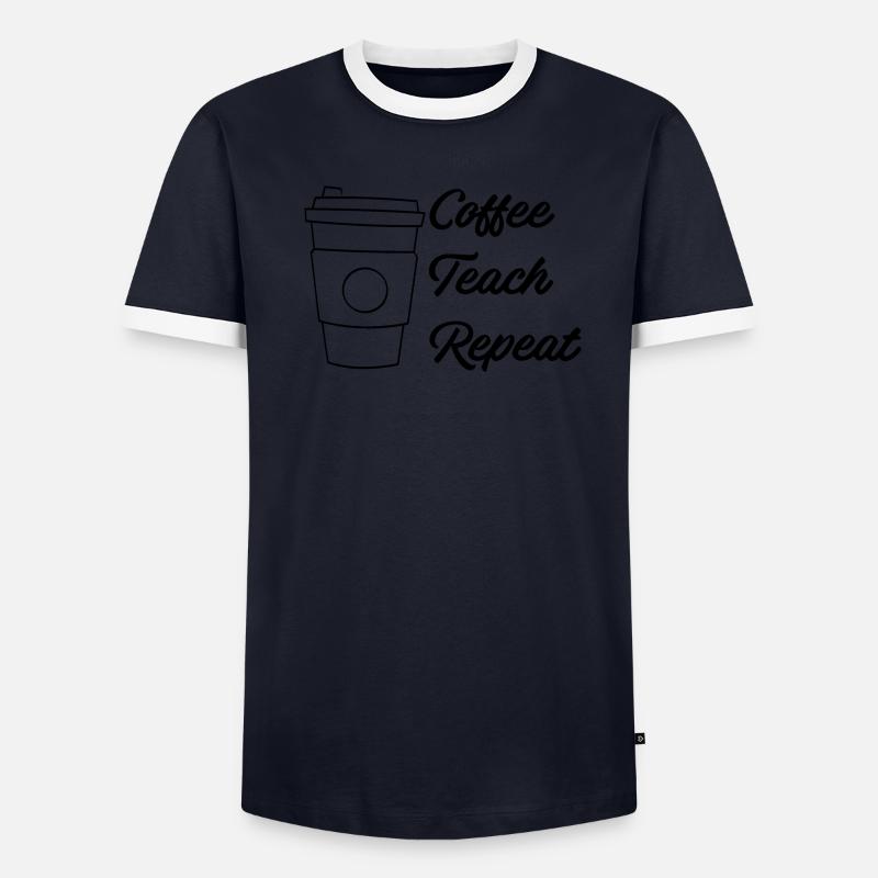 Café Enseigner répéter T-shirt contrasté Homme
