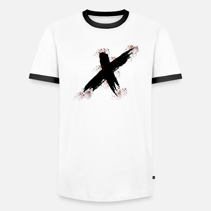 x logo Männer Kontrast-T-Shirt