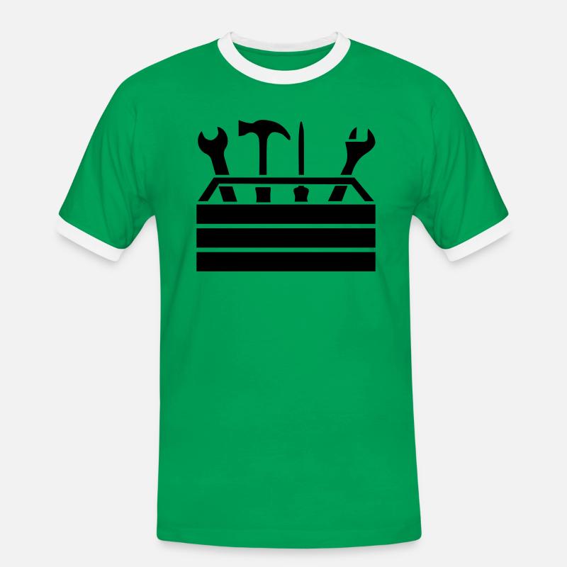 Tools Workshop Toolbox 1 - Men's Ringer Shirt - kelly green/white