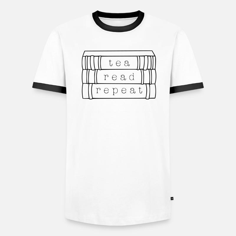 Thé. Lire. Répéter. T-shirt contrasté Homme