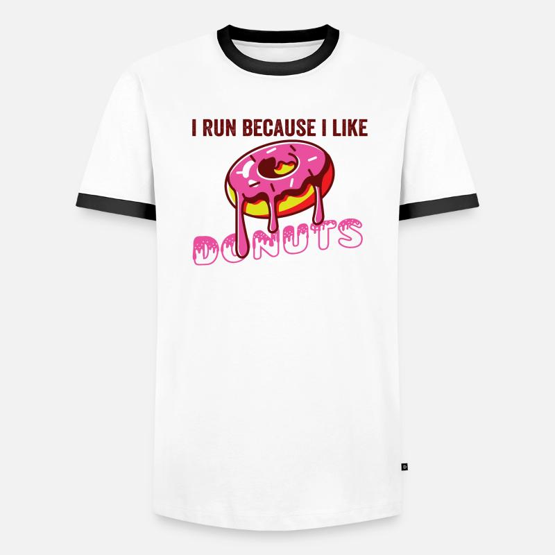 Je cours parce que j’aime les beignets T-shirt contrasté Homme