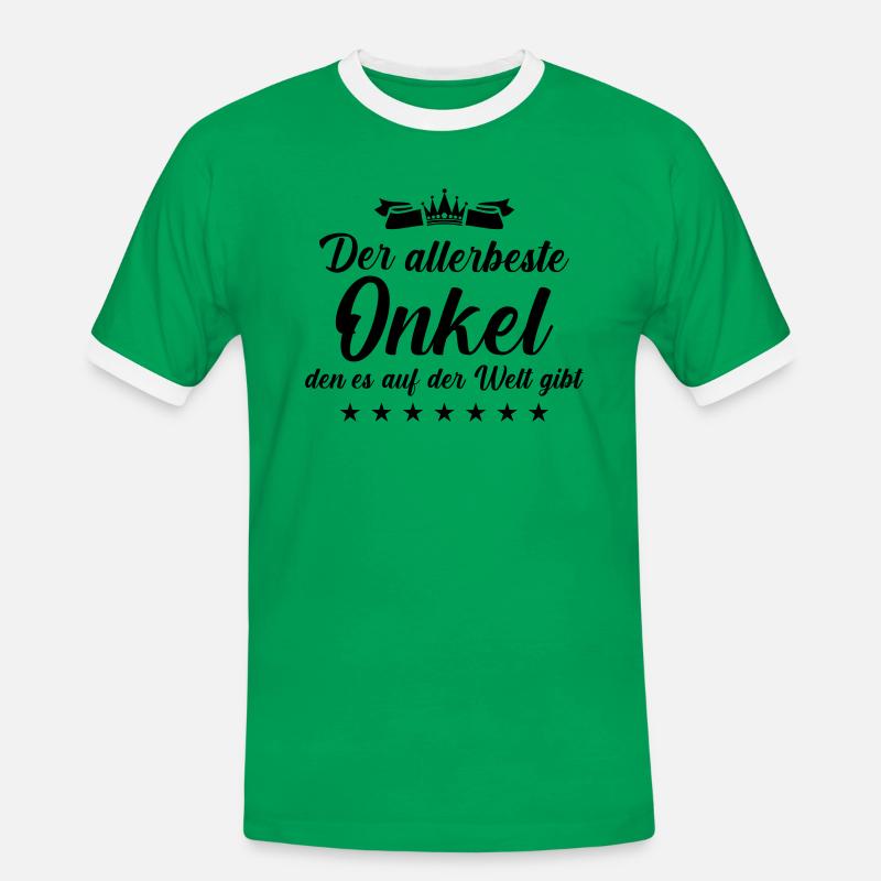 bester onkel - Männer Kontrast-T-Shirt - Kelly Green/Weiß