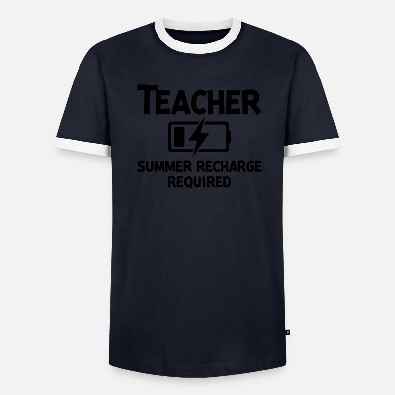 Lehrer-Sommer-Aufladung erforderlich Männer Kontrast-T-Shirt