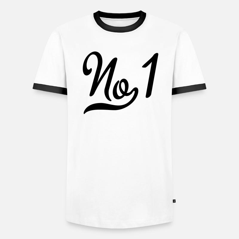 Nummer eins Männer Kontrast-T-Shirt