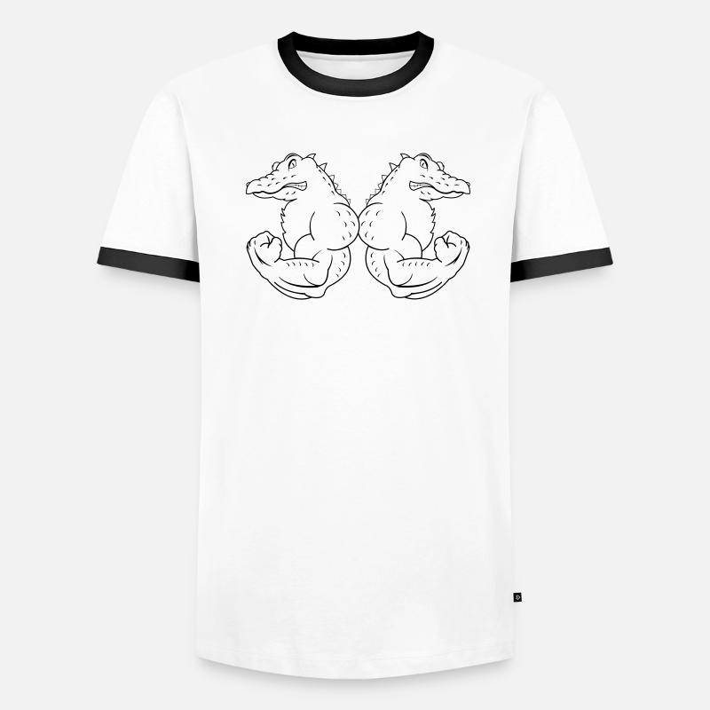 strong crocodiles Männer Kontrast-T-Shirt