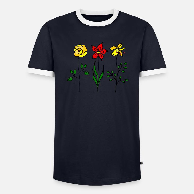 Fleur T-shirt contrasté Homme