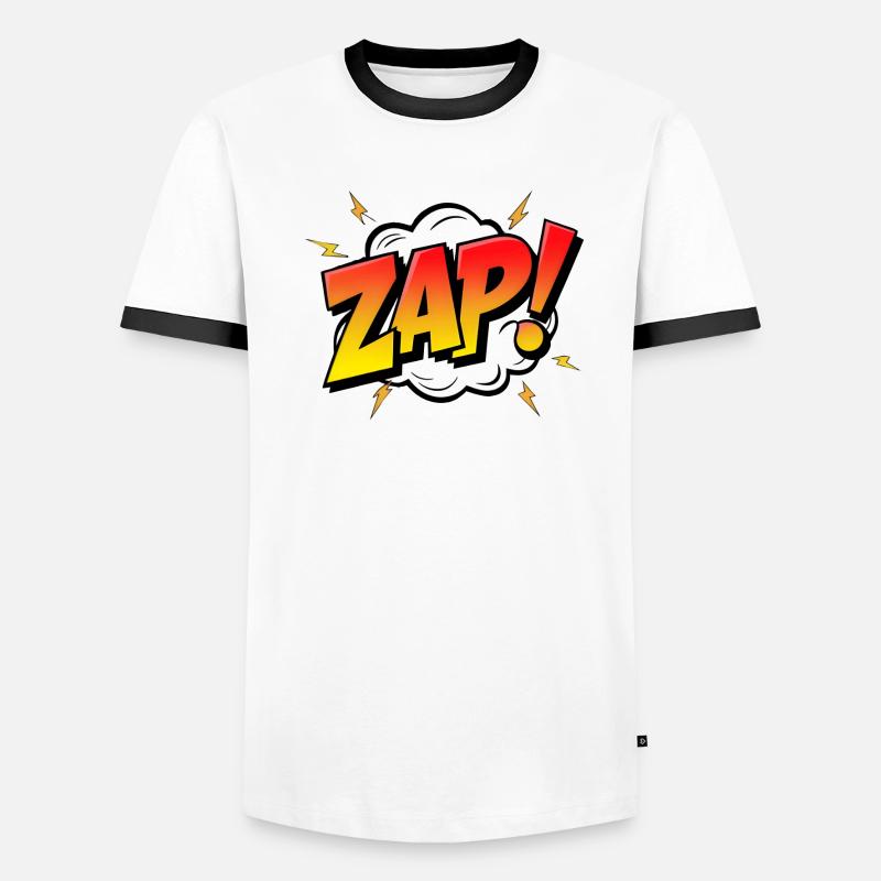 ZAPPER! - Une exclamation dynamique de bande dessinée T-shirt contrasté Homme