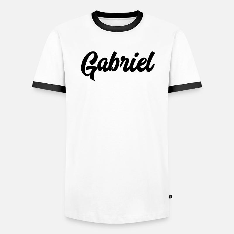 Gabriel Custom Text Nom d’anniversaire T-shirt contrasté Homme