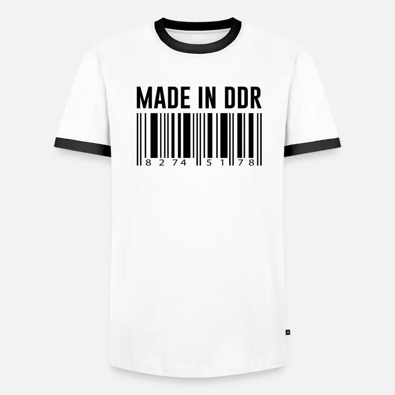 DDR Ossi Ostberlin Geschenk Strichcode Männer Kontrast-T-Shirt