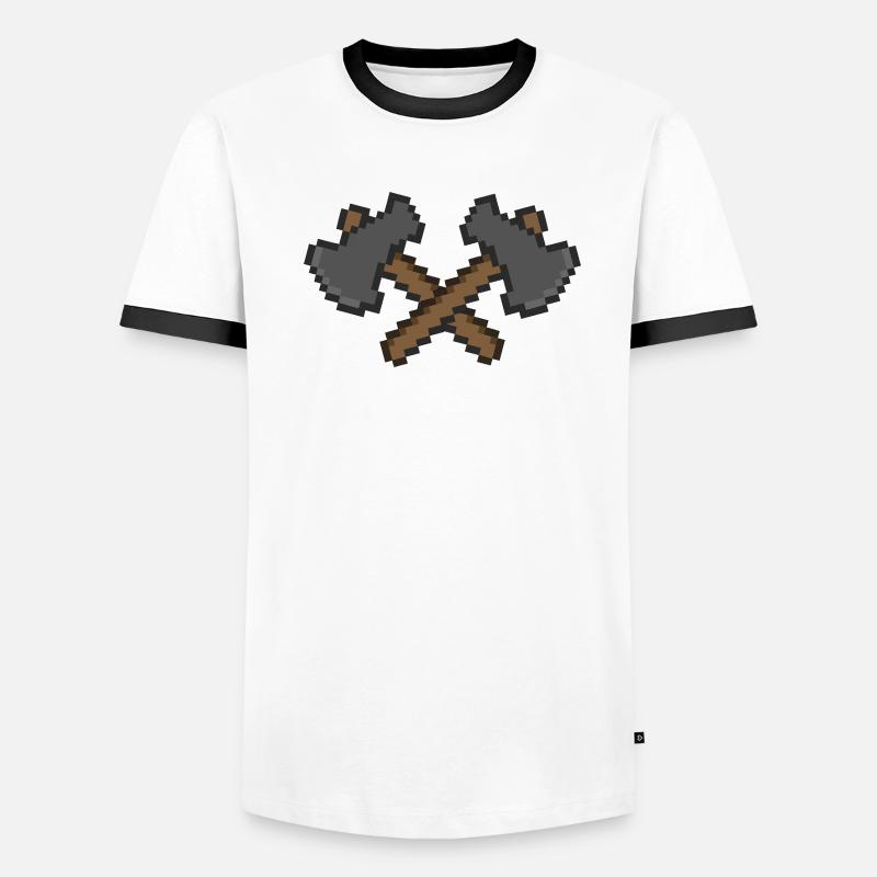 axt pixel 2 Männer Kontrast-T-Shirt