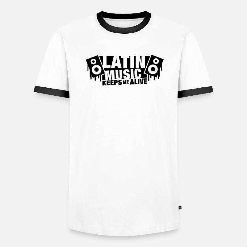 latin music keeps me alive Männer Kontrast-T-Shirt