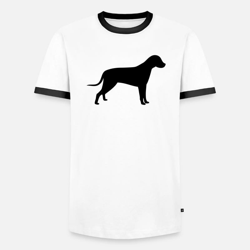 conception d'impression de silhouette de chien T-shirt contrasté Homme
