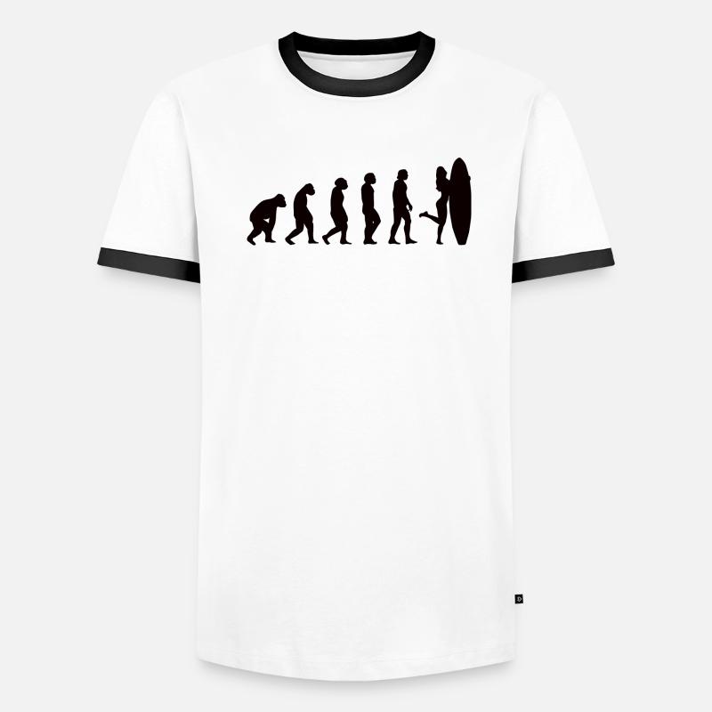 Surfer Surfboard Surf Evolution Surf T-shirt contrasté Homme