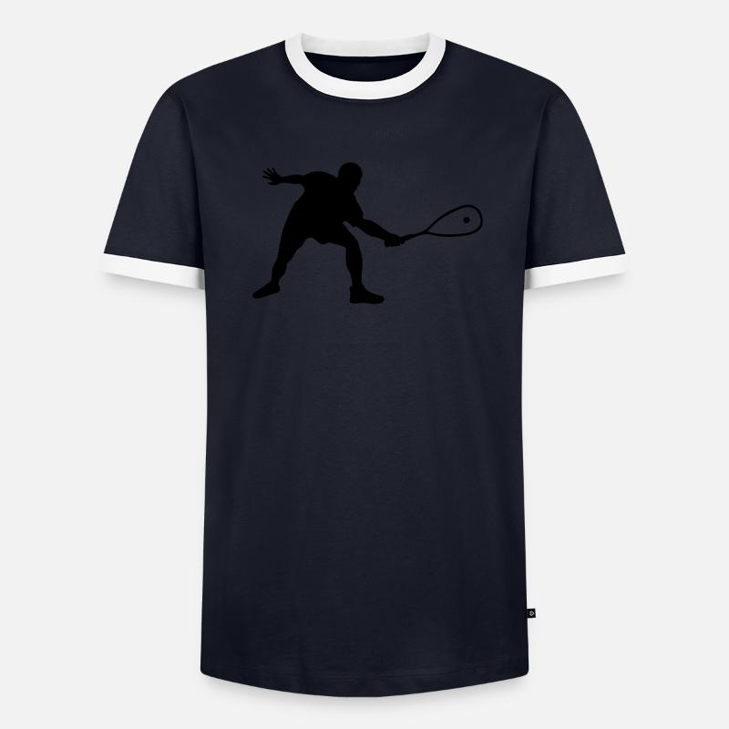 squash player vector drawing Men's Ringer Shirt