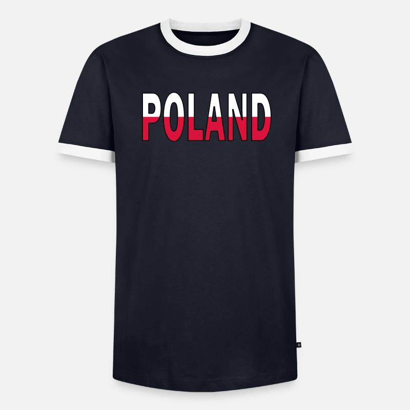 La Pologne aux couleurs nationales T-shirt contrasté Homme