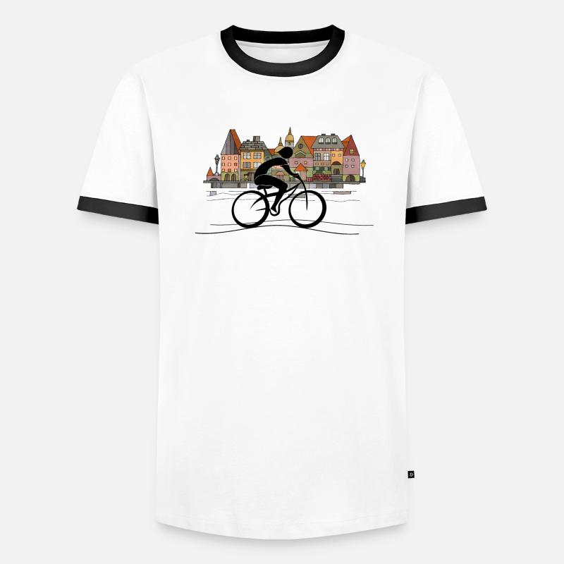 Radfahrer Männer Kontrast-T-Shirt