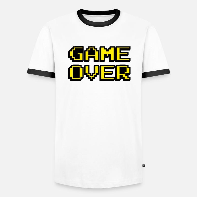 Game Over Design Männer Kontrast-T-Shirt