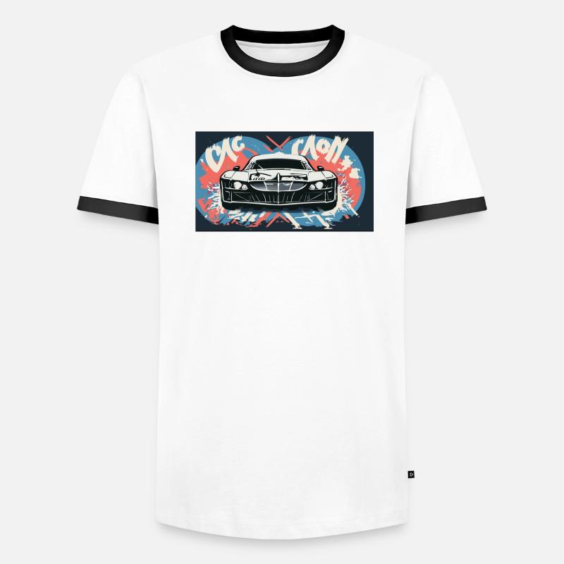 Phares d’une voiture de course T-shirt contrasté Homme