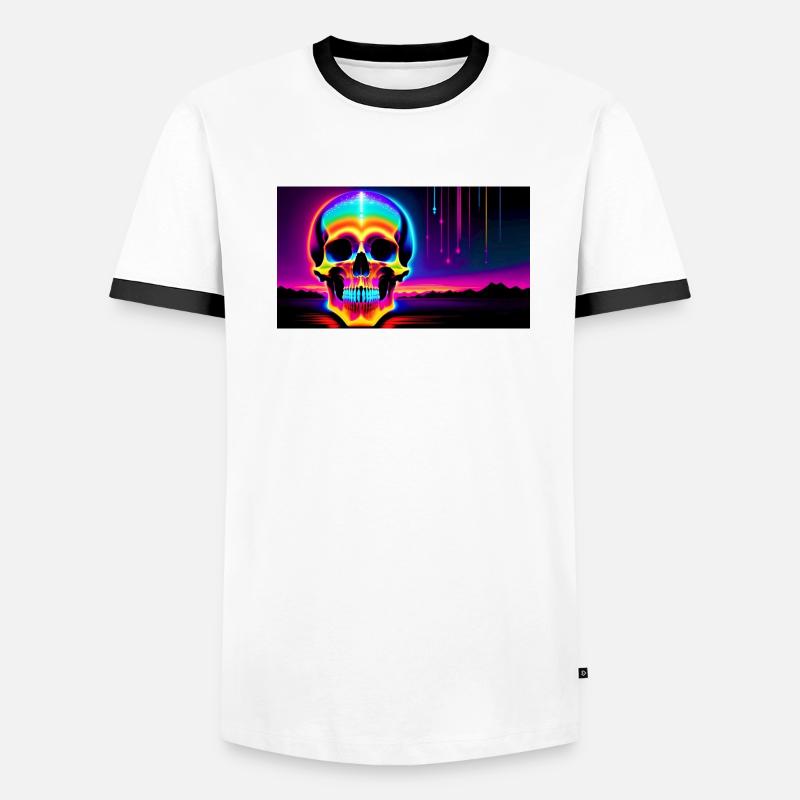Psy Schädel Männer Kontrast-T-Shirt