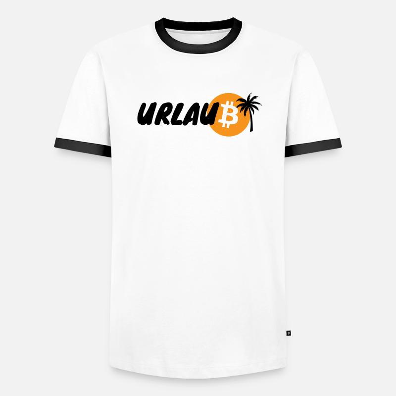 Vacances cryptographiques BTC Bitcoin 2 T-shirt contrasté Homme