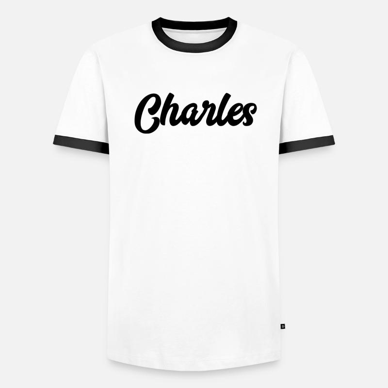 Charles Custom Text Nom d’anniversaire T-shirt contrasté Homme