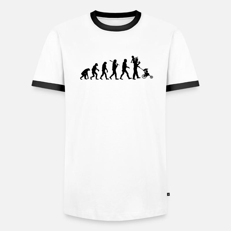 evolution daddy 2 enfants T-shirt contrasté Homme