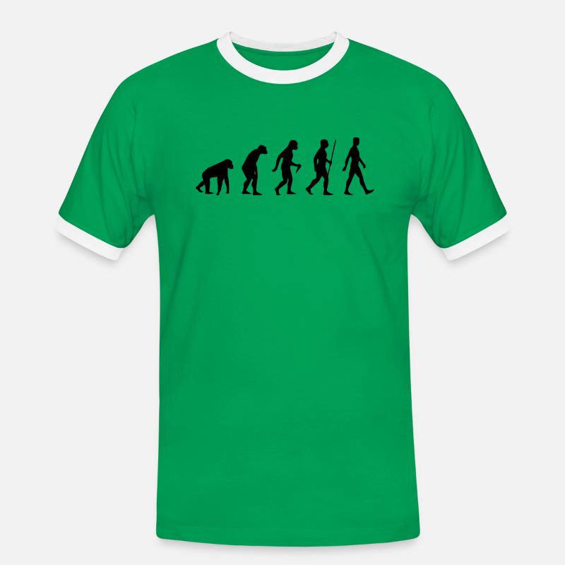 evolution - Men's Ringer Shirt - kelly green/white