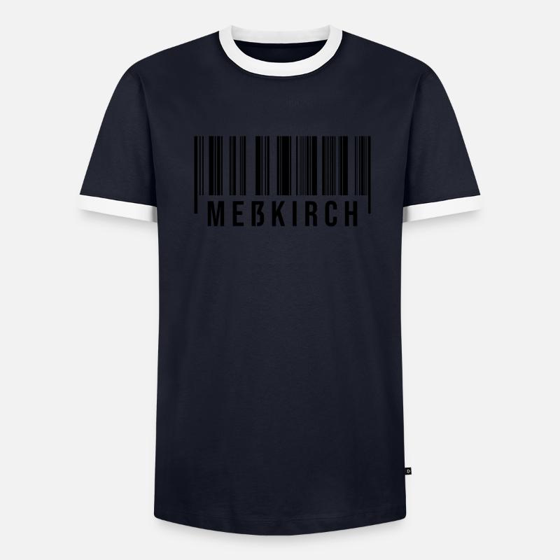 Schwabe Strichcode Meßkirch Männer Kontrast-T-Shirt