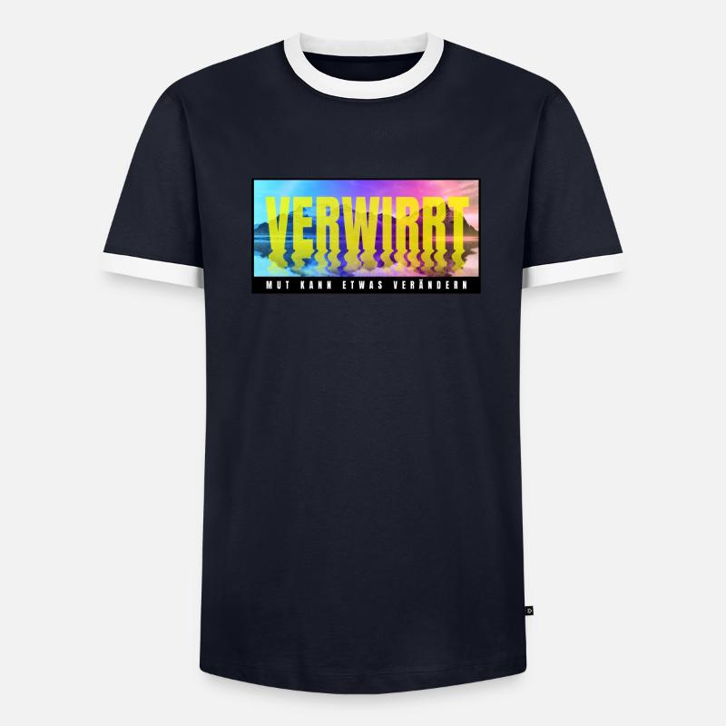 verwirrt Männer Kontrast-T-Shirt
