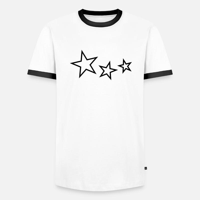 Sterne Männer Kontrast-T-Shirt
