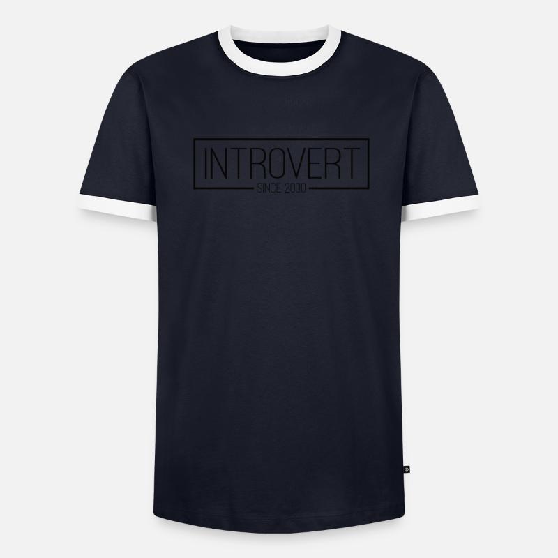 Introverti depuis 2000 noir T-shirt contrasté Homme