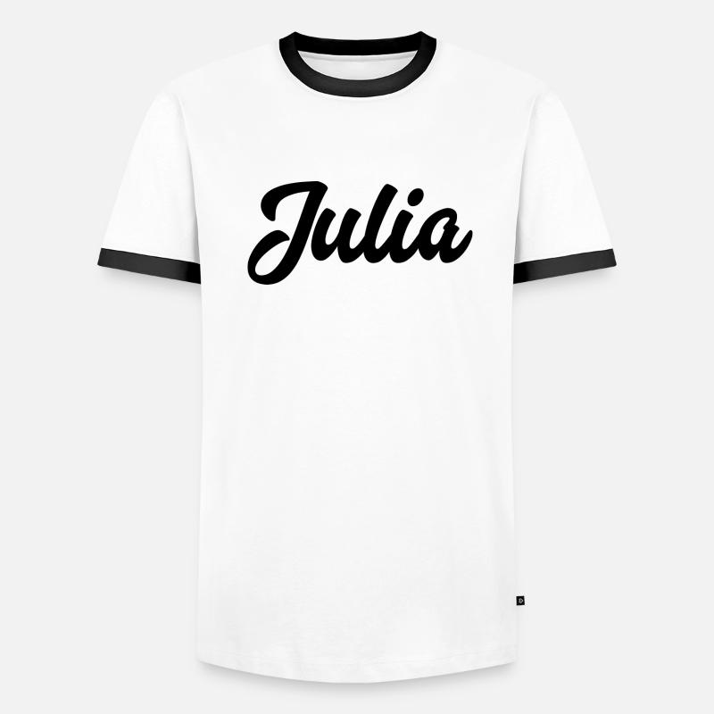 Julia Custom Text Nom d’anniversaire T-shirt contrasté Homme