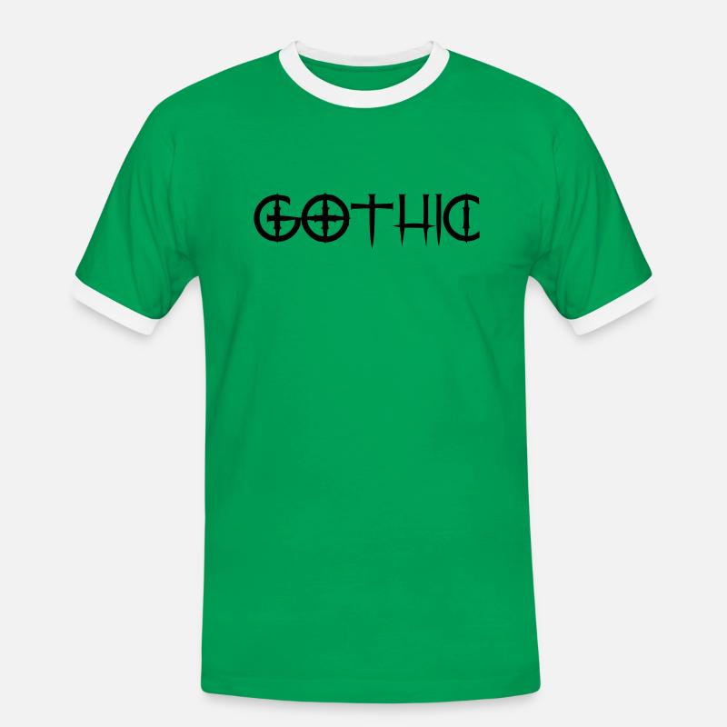 gothic - Männer Kontrast-T-Shirt - Kelly Green/Weiß