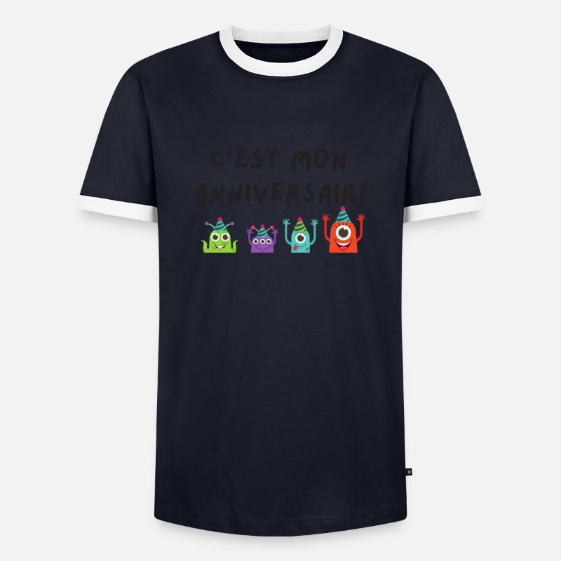 c'est mon anniversaire monstre T-shirt contrasté Homme