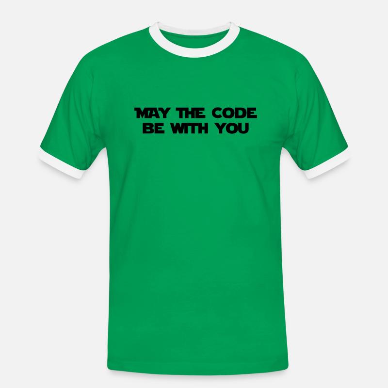 Computer / Developer / Geek / Code / Funny - Men's Ringer Shirt - kelly green/white