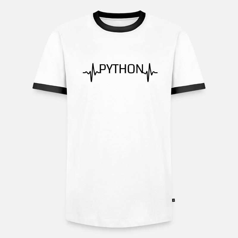 Herzschlag-Python Männer Kontrast-T-Shirt