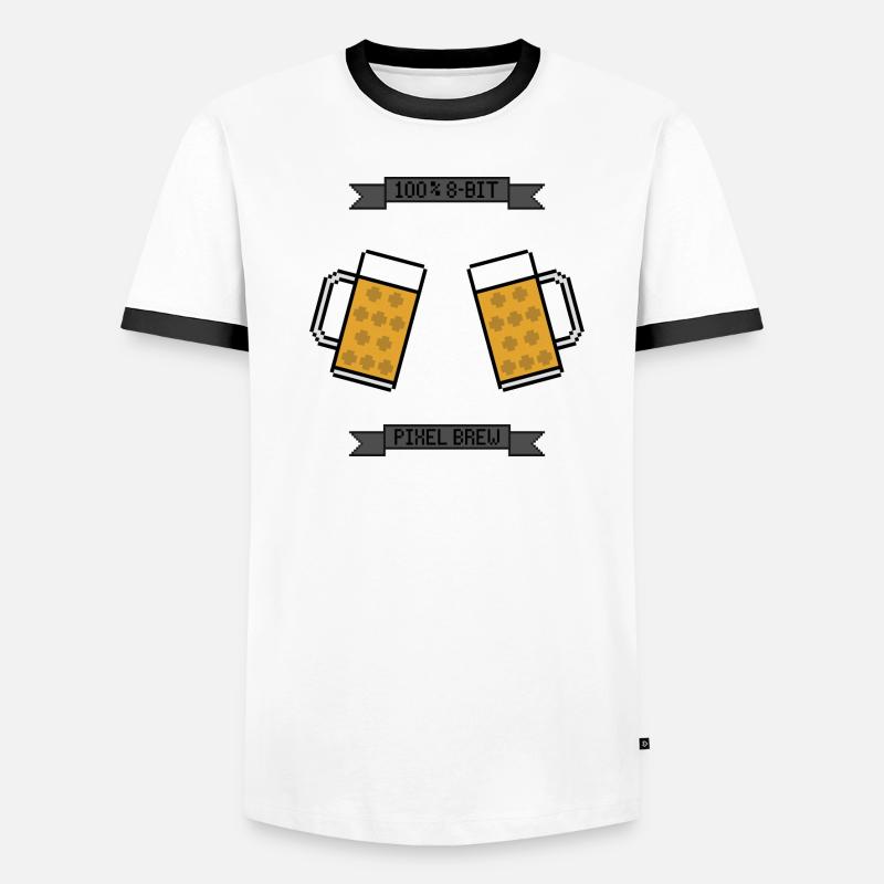 Tasse à bière Pixel 8 bits T-shirt contrasté Homme
