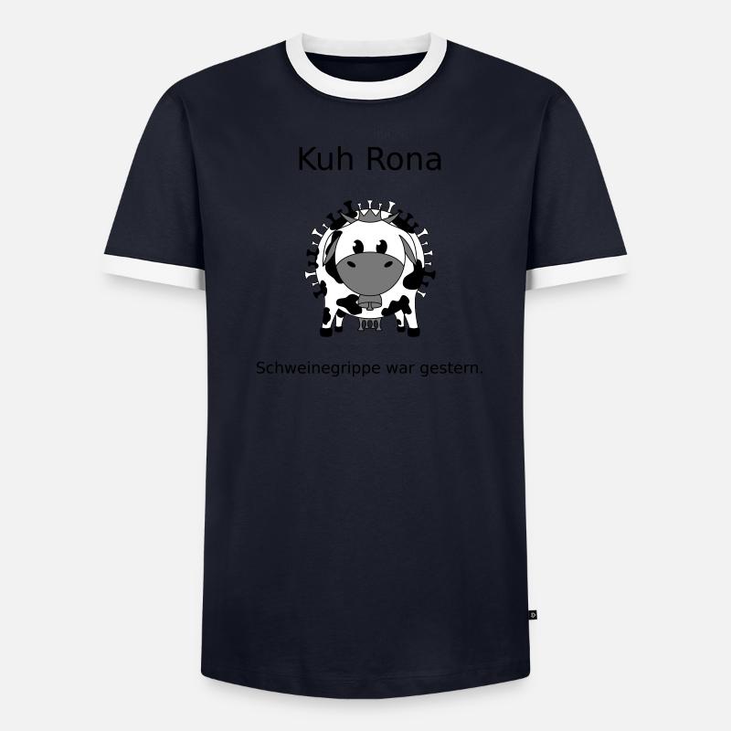 Kuh Rona - Schweinegrippe war gestern Männer Kontrast-T-Shirt