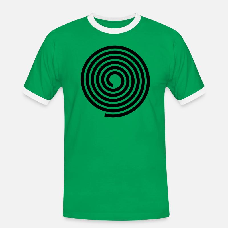Spirals pattern vector template - Men's Ringer Shirt - kelly green/white