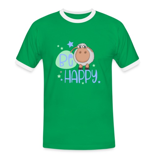 Be happy Schaf - Glückliches Schaf - Glücksschaf - Männer Kontrast-T-Shirt
