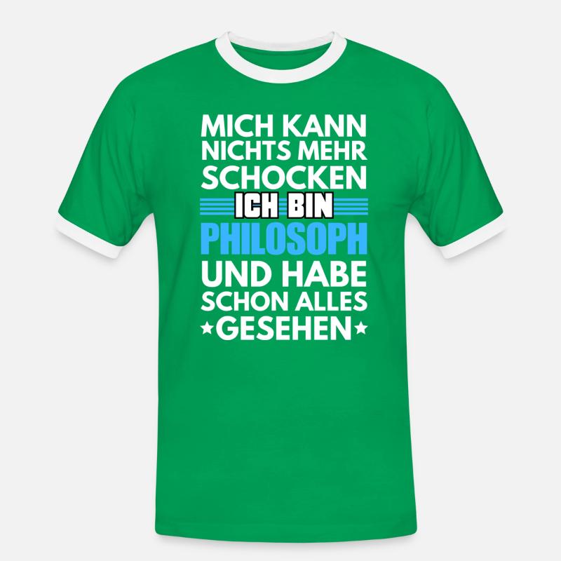 Non-shockable philosopher - Men's Ringer Shirt - kelly green/white
