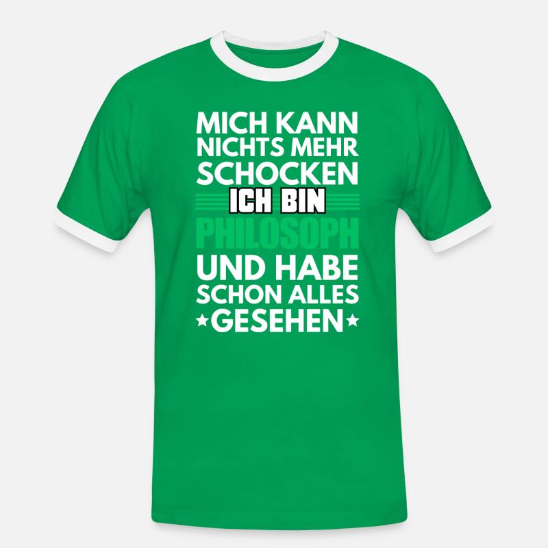 Non-shockable philosopher - Men's Ringer Shirt - kelly green/white
