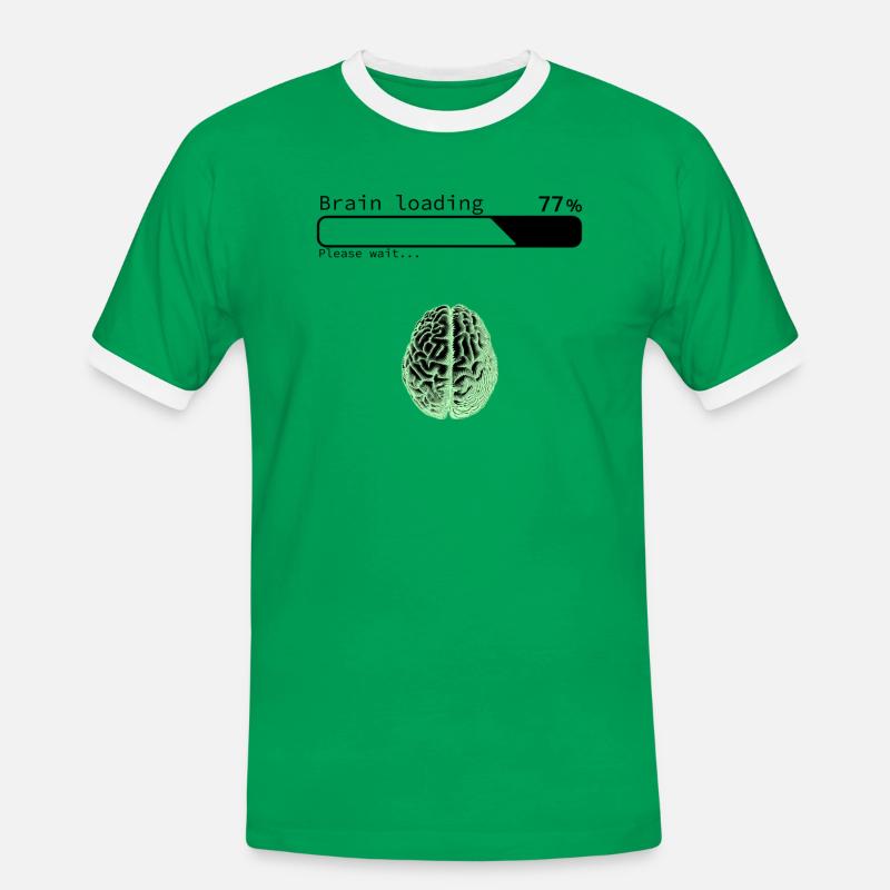 Brain Loading - Men's Ringer Shirt - kelly green/white